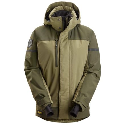 1177 Snickers AllroundWork Női bélelt, kapucnis télikabát, khaki, L
