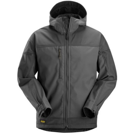 1226 Snickers AllroundWork Kapucnis softshell dzseki, acélszürke, M