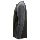 2450 Snickers Kontrasztos hosszú ujjú póló, fekete/acélszürke, L