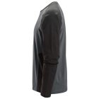 2450 Snickers Kontrasztos hosszú ujjú póló, acélszürke/fekete, XS