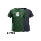 2522 Snickers nyomottmintás póló, 2db - zöld/navy, M