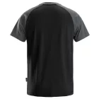 2550 Snickers kétszínű környakas póló, fekete/acélszürke, 2XL