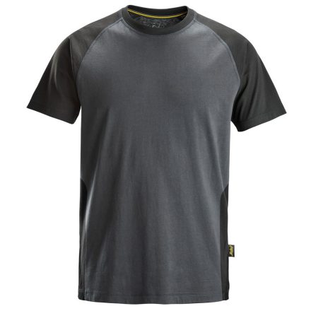 Snickers kétszínű környakas póló, acélszürke/fekete, XL