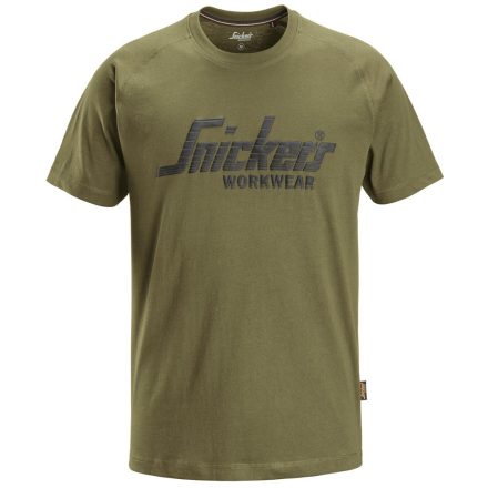 2590 Snickers NEW Logo póló, khaki zöld, XS