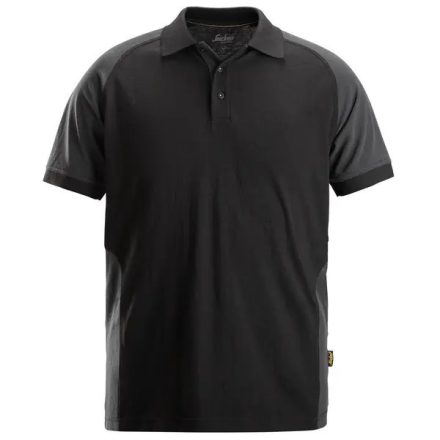 Snickers két színű galléros póló, fekete/acélszürke, XL