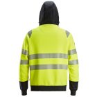 2839 Snickers Jólláthatósági cipzáras, kapucnis pulóver, CL2 sárga/fekete