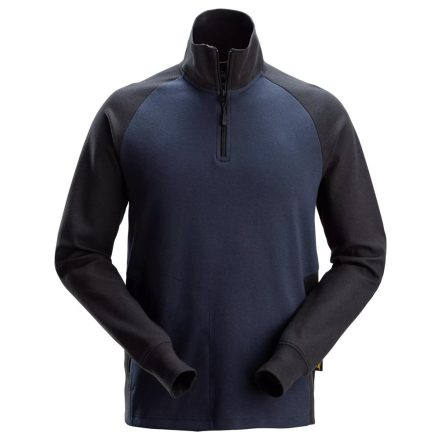 2841 Snickers Két színű 1/2 Zip pulóver, navy/fekete, XS