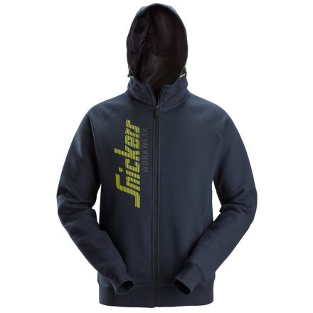 2846 Snickers Logo Full Zip kapucnis pulóver, navy, XS