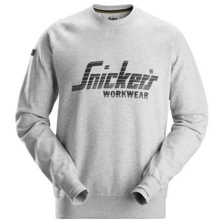 2892 Snickers Logo Pulóver, szürke melange, XXL