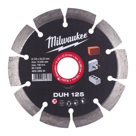 Milwaukee Gyémánt vágótárcsa DUH 125 x 22,2 mm