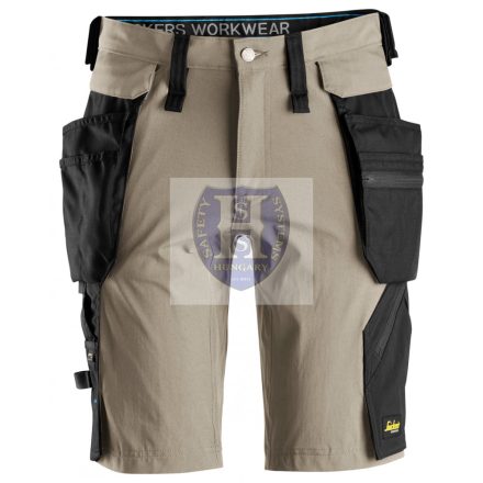 6108 Snickers LiteWork rövidnadrág, levehető lengőzsebes, khaki/fekete, 58