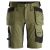 6141 Snickers AllroundWork lengőzsebes Stretch SF rövidnadrág, khaki zöld/fekete, 44