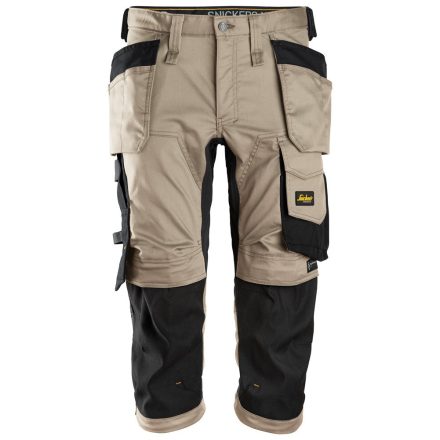 6142 Snickers AllroundWork lengőzsebes stretch kalóznadrág, khaki/fekete 52