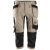 6142 Snickers AllroundWork lengőzsebes stretch kalóznadrág, khaki/fekete 62
