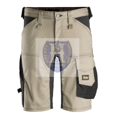 6143 Snickers AllroundWork Stretch SF rövidnadrág, khaki/fekete, 62