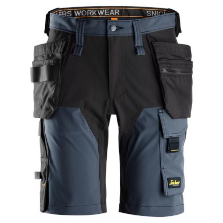 6175 Snickers AllroundWork 4irányban Stretch lengőzsebes rövidnadrág, navy/fekete #62