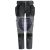 6208 Snickers LiteWork derekas nadrág levehető lengőzsebbel, acélszürke/fekete, 50