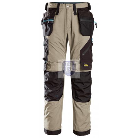 6210 Snickers LiteWork 37.5® lengőzsebes derekas nadrág, khaki/fekete, 50