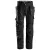 6215 Snickers RuffWork Cotton lengőzsebes derekas nadrág, fekete, 48