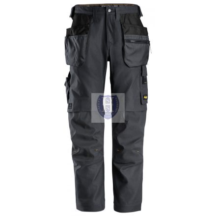 6224 Snickers AllroundWork Canvas+ Stretch lengőzsebes nadrág, acélszürke, 44