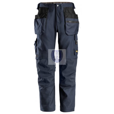 6224 Snickers AllroundWork Canvas+ Stretch lengőzsebes nadrág, navy, 64