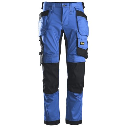 6241 Snickers AllroundWork Stretch SF lengőzsebes nadrág, TrueBlue/fekete, 104