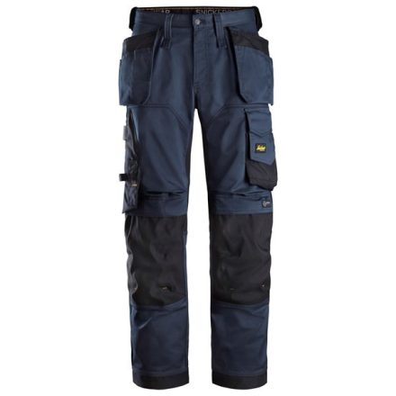 6251 Snickers AllroundWork Stretch LF lengőzsebes derekas nadrág, navy/fekete, 46