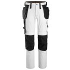 6271 Snickers AllroundWork Full Stretch lengőzsebes nadrág, fehér/fekete, 44