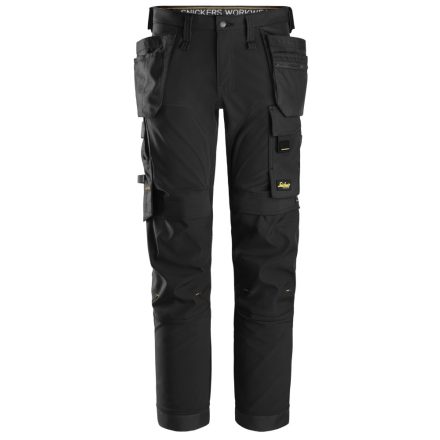 6275 Snickers AllroundWork 4 irányú stretch lengőzsebes nadrág, fekete/fekete, 92