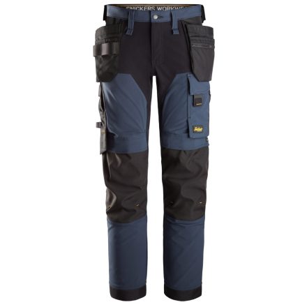 6275 Snickers AllroundWork 4 irányú stretch lengőzsebes nadrág, navy/fekete, 52