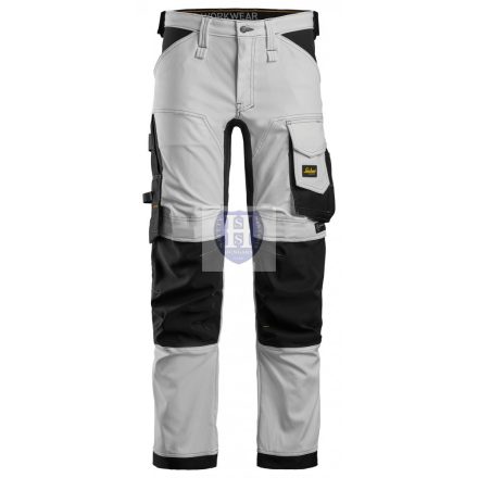 6341 Snickers AllroundWork Stretch SF derekas nadrág, fehér/fekete, 46