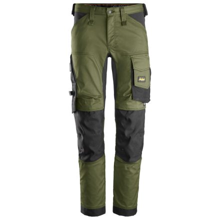 6341 Snickers AllroundWork Stretch SF derekas nadrág, khaki zöld/fekete, 64