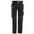 6590 Snickers AllroundWork Capsulized térdvédős, lengőzsebes Stretch nadrág, fekete, 50