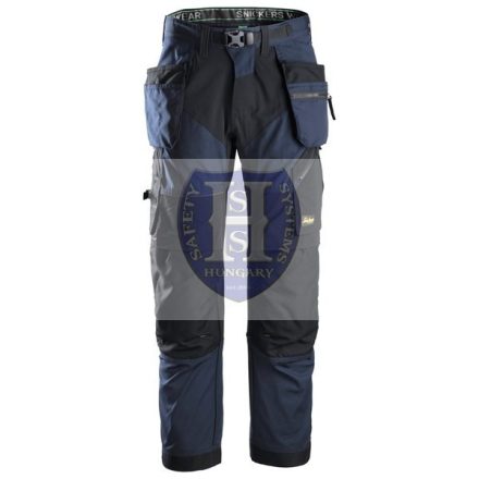 6902 Snickers FlexiWork lengőzsebes derekas nadrág, navy/fekete, 62