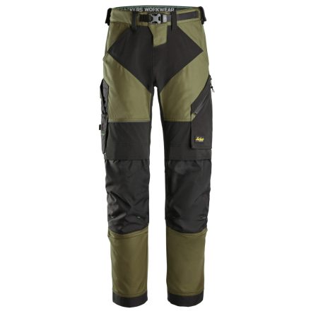 6903 Snickers FlexiWork derekas nadrág, khaki zöld/fekete, 44
