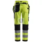 6932 Snickers, FlexiWork, High-Vis munkanadrág, lengőzsebes, CL2