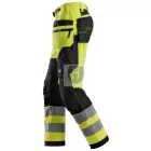6932 Snickers, FlexiWork, High-Vis munkanadrág, lengőzsebes, CL2