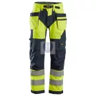 6932 Snickers, FlexiWork, High-Vis munkanadrág, lengőzsebes, CL2