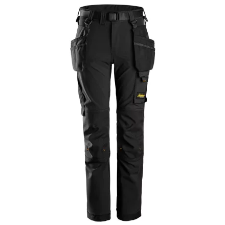 7575 Snickers AllroundWork Junior 4-irányú Stretch nadrág, fekete/fekete, 122