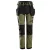 7575 Snickers AllroundWork Junior 4-irányú Stretch nadrág, khaki zöld/fekete, 128