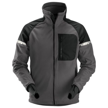 8005 Snickers AllroundWork szélálló Fleece kabát, acélszürke/fekete, XL
