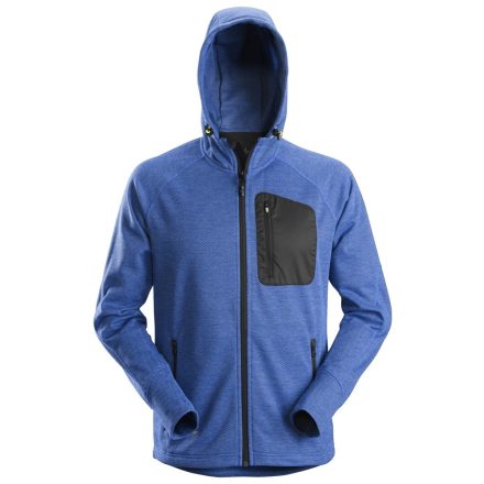 8041 Snickers FlexiWork Fleece kapucnis, cipzáras pulóver, TrueBlue/fekete, XXL