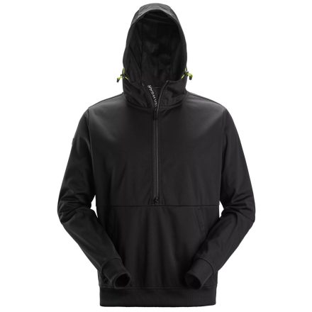 8400 Snickers FlexiWork szélálló félcipzáras, kapucnis Midlayer pulóver, fekete, XS