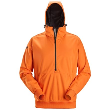 8400 Snickers FlexiWork szélálló félcipzáras, kapucnis Midlayer pulóver, Warm Orange, XS