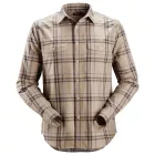 8502 Snickers RuffWork Flannel kockás hosszúujjú ing, khaki/világoskék, M 