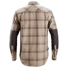 8502 Snickers RuffWork Flannel kockás hosszúujjú ing, khaki/világoskék, M 
