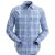 8502 Snickers RuffWork Flannel kockás hosszúujjú ing, világoskék/acélszürke, XS