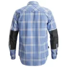 8502 Snickers RuffWork Flannel kockás hosszúujjú ing, világoskék/acélszürke, XS 