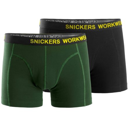 9436 Snickers 2-pack rugalmas alsó, fekete/ForestGreen, XL