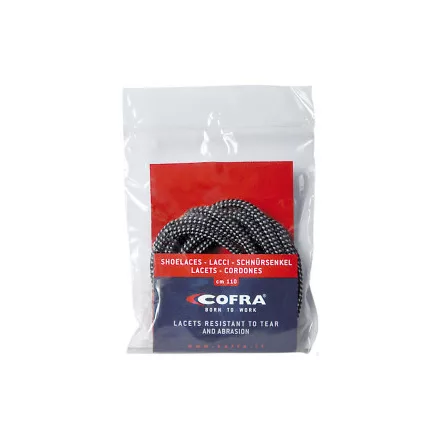 Cofra Knot Cipőfűző, fekete/világosbarna, 90 cm